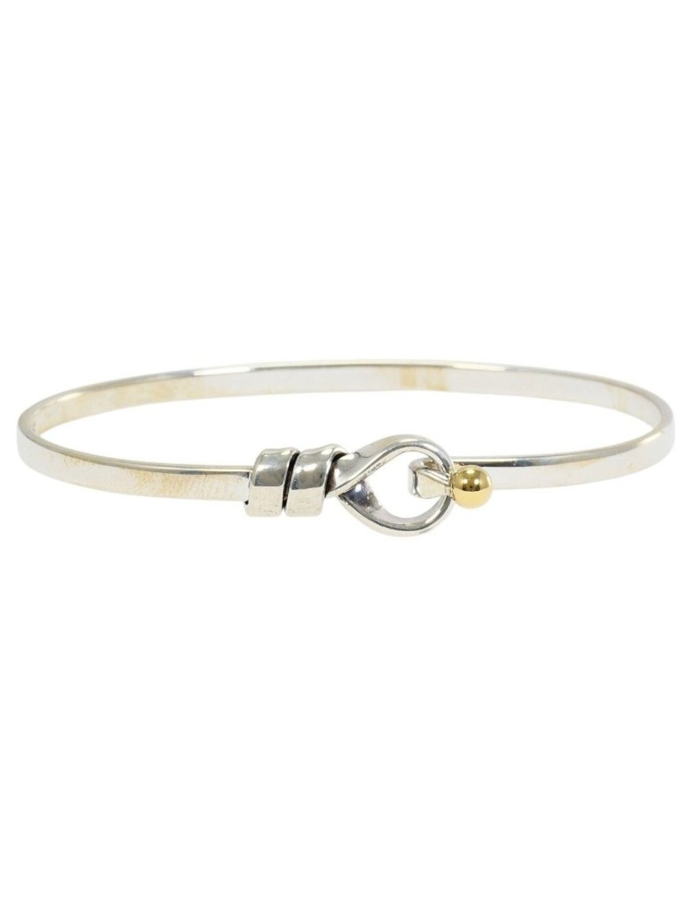 Tiffany & Co Love Knot 18k Yellow Gold 925 Sterling Silver Bangle Bracelet
